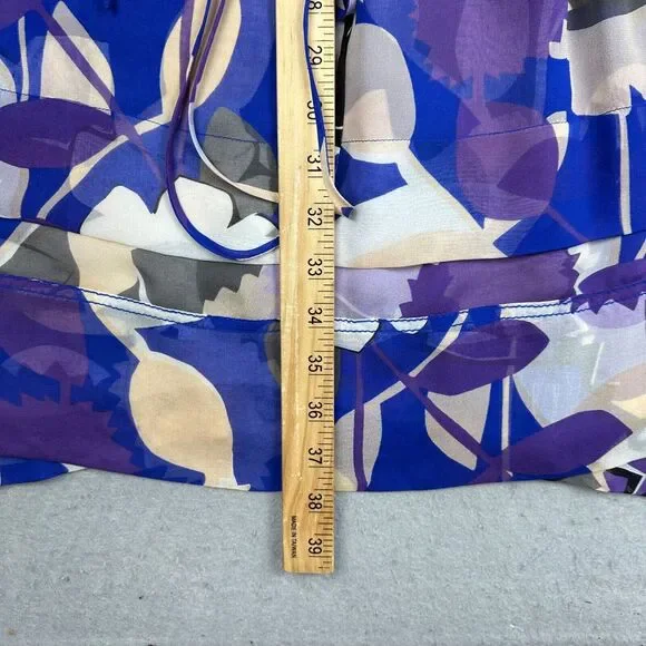 Diane Von Furstenberg 100% Silk Dress Long Sleeve Hi-Lo Floral Summer Dress Sz 6 - Picture 9 of 15